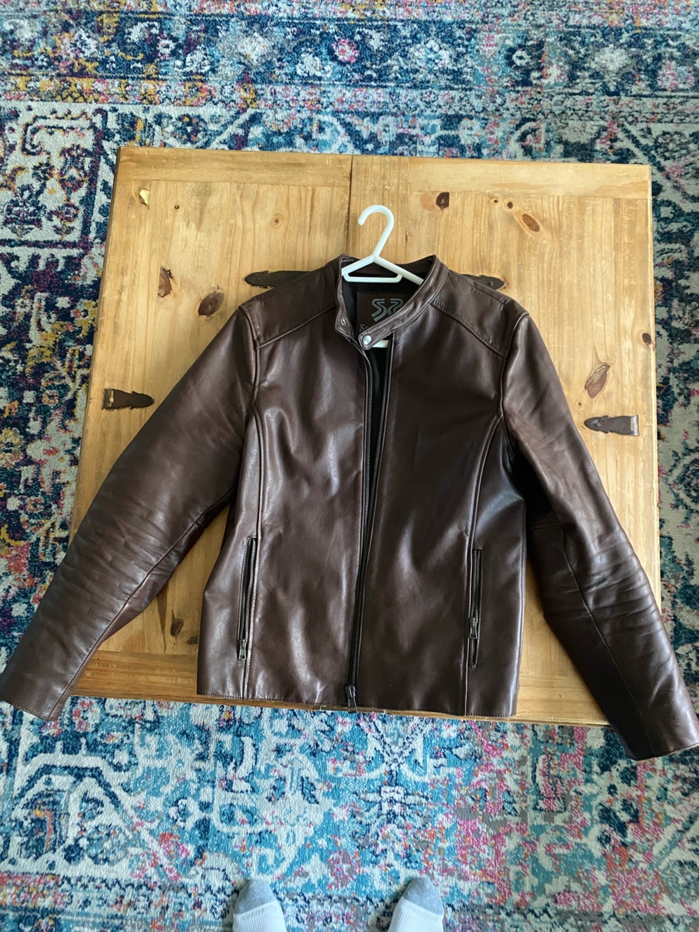 SOUL REVOLVER Men's Dark Brown Leather Bomber Jacket